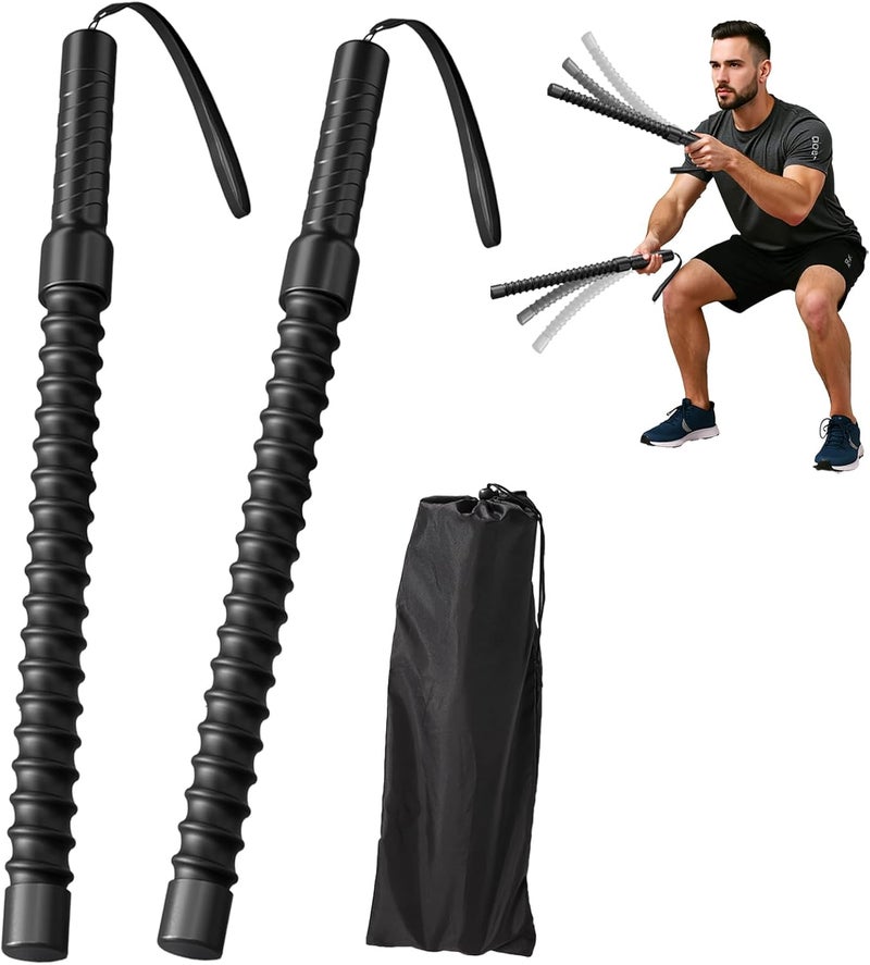 HPYTOOL Ropeless Battle Ropes for Exercise Workout, Cordless Jump Rope, Portable Workout for Home Gym, Exercise Battle Ropes for HIIT Workouts, Low-Impact Cardio Training (2 Ropes with Bag) - Image 1